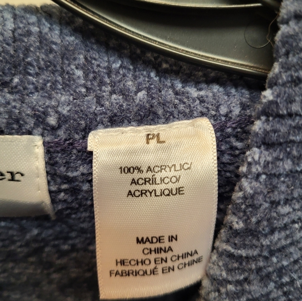 NWT Alfred Dunner Super Soft Blue Long Sleeved Sweater w/ Embroidery- Size LP - Picture 4 of 6